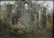 Caspar David Friedrich Ruins of Eldena Monastery near Greifswald Germany oil painting artist